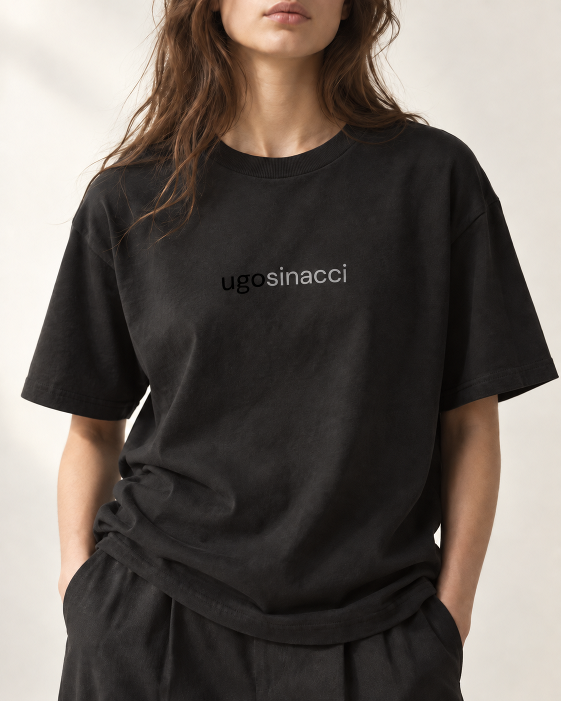 Soft Light / black t-shirt with ugo sinacci logo