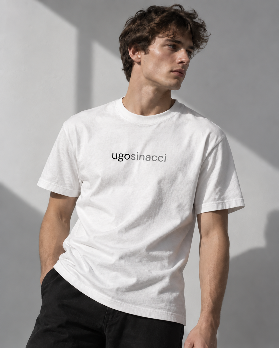 Morning / white t-shirt with ugo sinacci logo